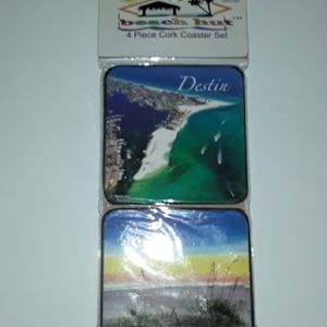 NWT Destin 4 Piece Cork Coaster Set